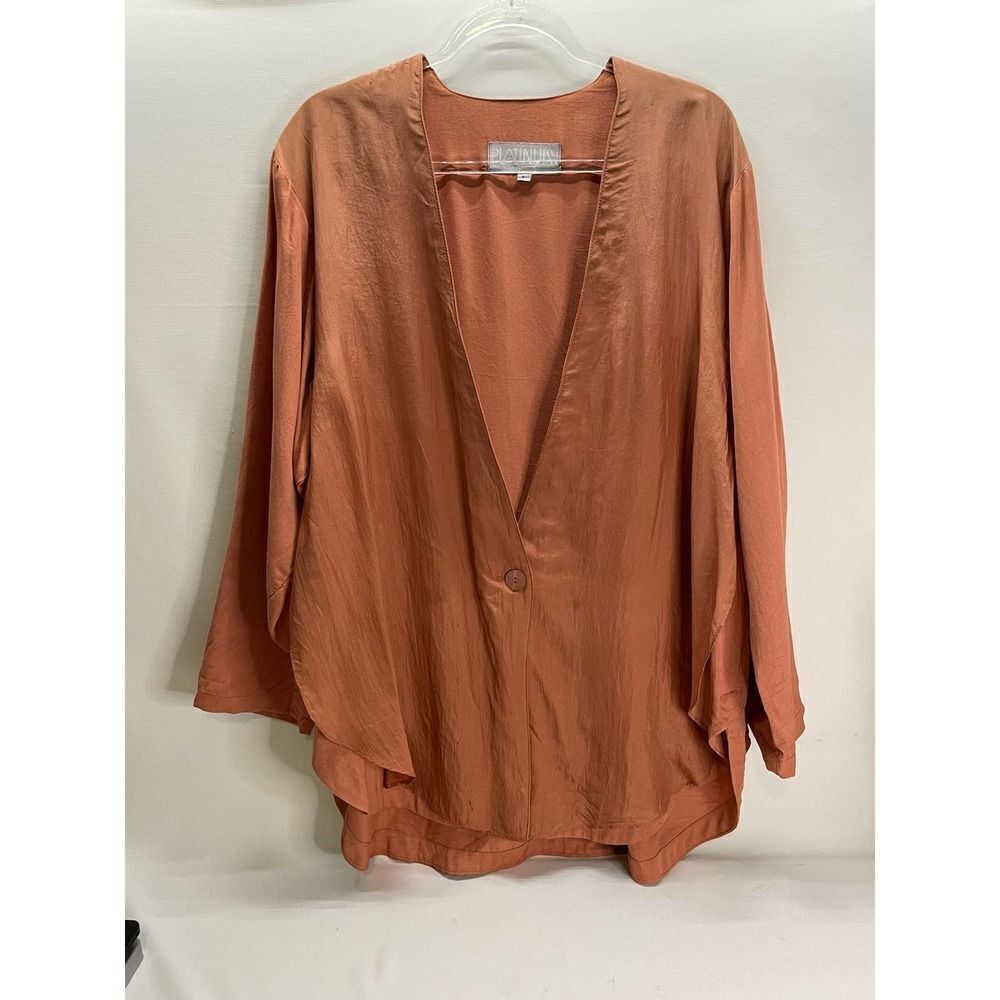 Platinum by Dorothy Schoelen Silk Rayon Lagenlook 80s Single Button Cardigan L